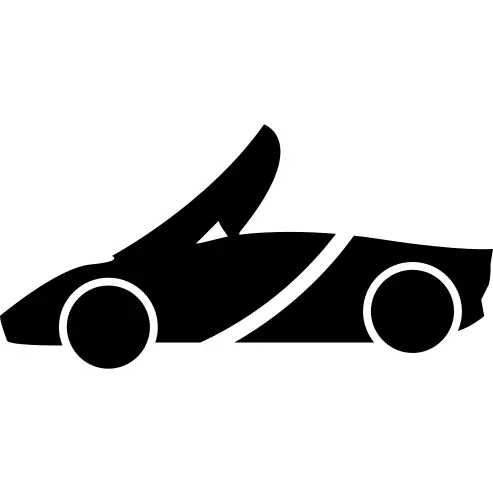 Top down sports car silhouette