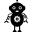 Rounded robot design with spirals arms