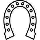 Horseshoe outline with many holes