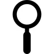 Magnifier tool in vertical position interface symbol