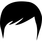 Male black short hair shape silhouette
