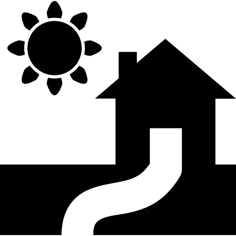 House with Path and Sun