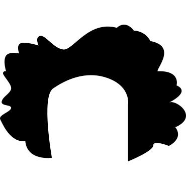 Short black irregular hair shape