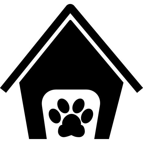 Pets hotel house sign with a paw