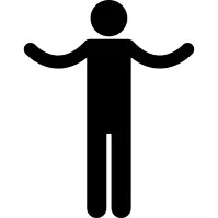 Silhouette with spread arms