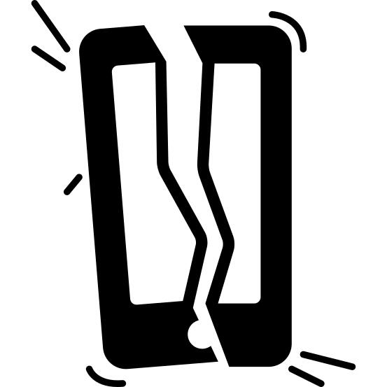 Broken phone in two parts