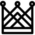 Complex tall royal crown design of crossed lines