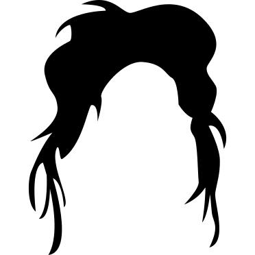 Irregular dark hair shape