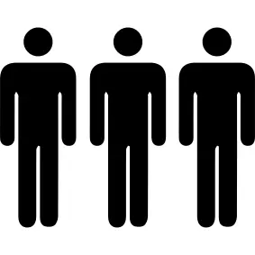 Three persons silhouettes