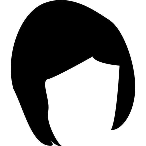Short dark hair shape of human head