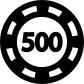 Poker chip worth 500