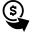 Dollar coin with right arrow