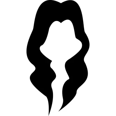 Female black long hair shape