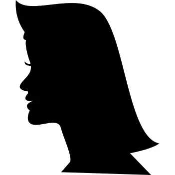 Woman hair shape from side view