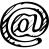 Arroba sketched social symbol outline