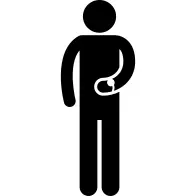 Touching belly silhouette