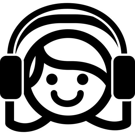 Girl listening music with auriculars