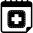 Medical date reminder calendar daily page interface symbol with first aid cross