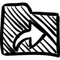 Folder sketch with right arrow