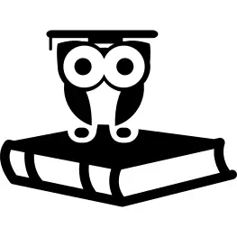 Graduate owl on top of book