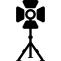 Illumination photography equipment lamp on a tripod from frontal view