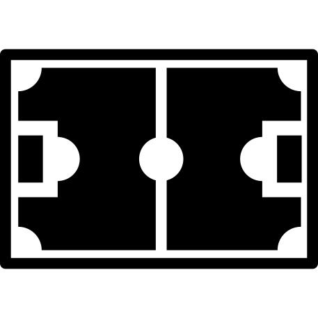 Football field with white details