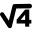 Science or maths symbol of root of number four