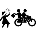 Motorcyclists criminals stealing woman bag