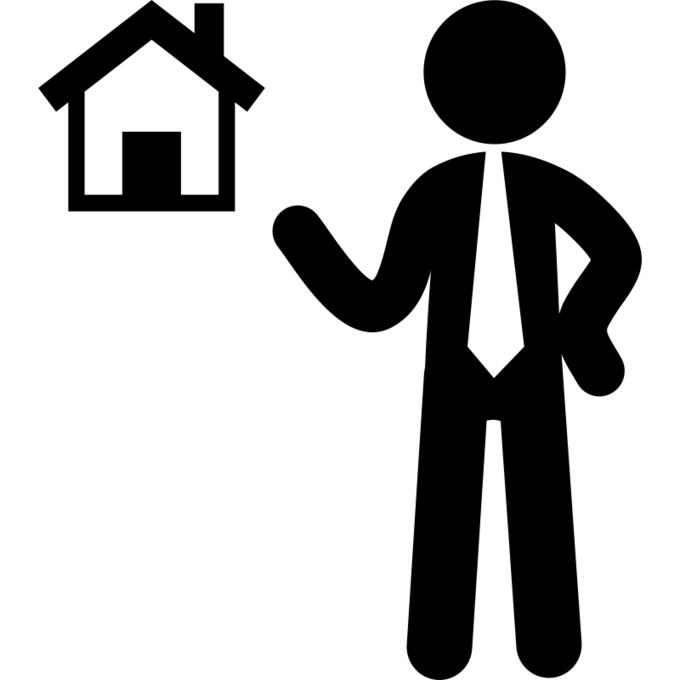 Real state businessman and a house building