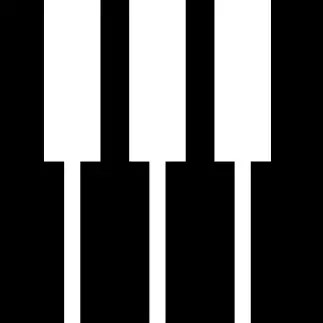 Piano keyboard keys silhouette