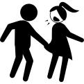 Man stealing a helpless woman