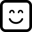 Emoticon square smiling face with closed eyes
