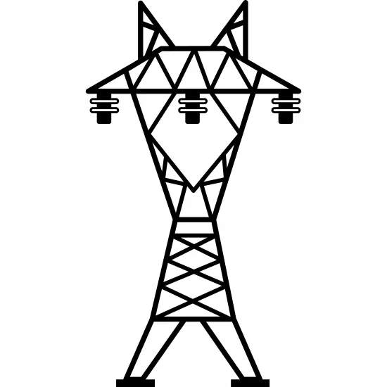 Power line with three insulators