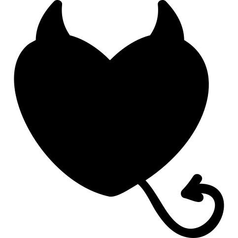 Heart with tail and horns