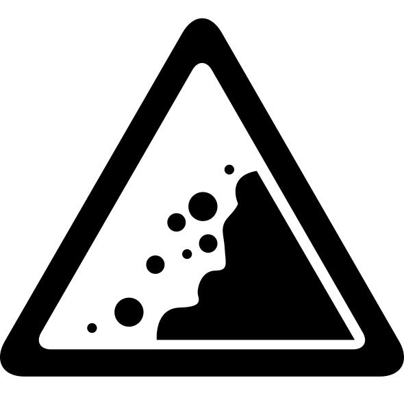 Landslide danger triangular traffic signal