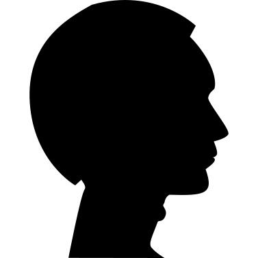 Male hair on man head side silhouette