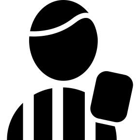 Football referee raising card