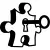 Puzzle piece with a keyhole and the key