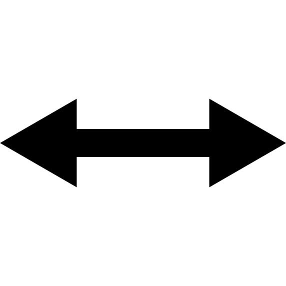 Double horizontal arrow pointing to both sides