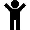 Man silhouette with raised arms