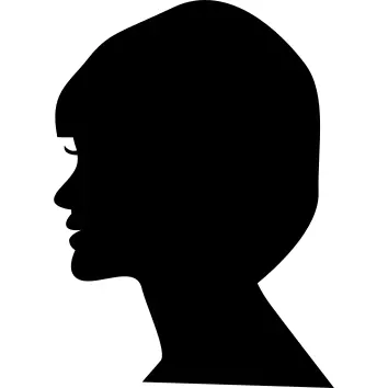 Woman head side view silhouette