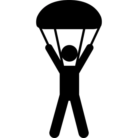 Skydiving silhouette falling