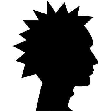 Punk male head side view silhouette