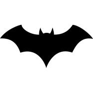 Bat black silhouette with opened wings
