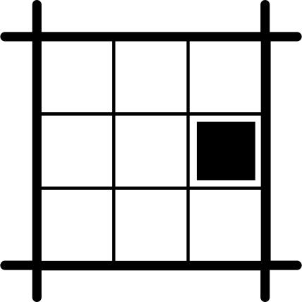 Square layouting with black square in east area