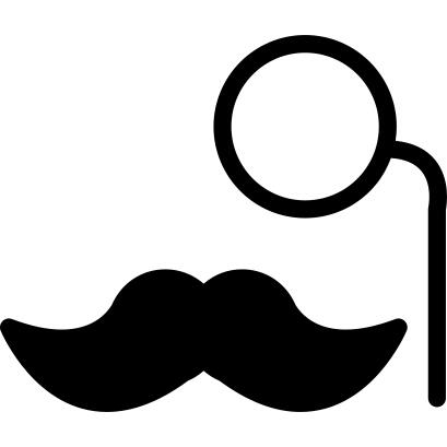 Mustache with eye lens
