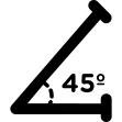 Acute angle of 45 degrees