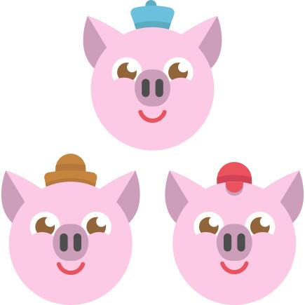 Three piglets