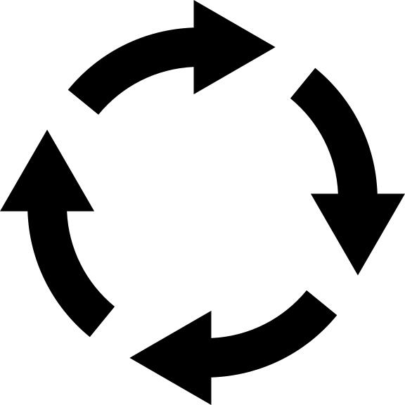 Rotating arrows circle