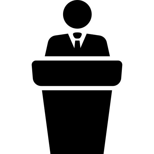 Businessman presenter